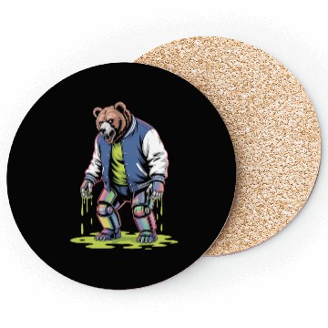 Discover Cyber Toxic Grunge Bear Streetwear Futuristic Coasters