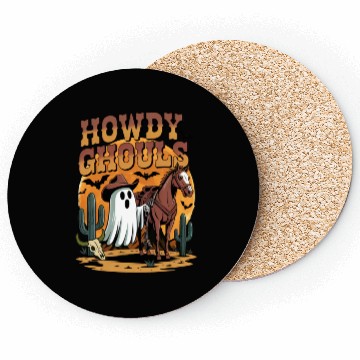 Discover Howdy Ghouls Cowboy Ghost Halloween Coasters