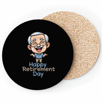 Discover Joyful Retirement Celebration Illustration Coasters
