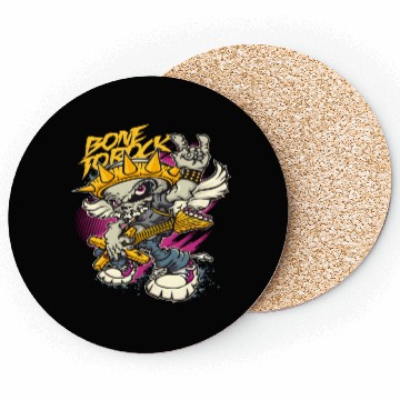 Discover Fur Skull Guitar Punk Design Coasters
