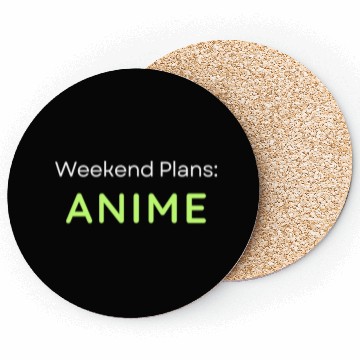 Discover Vibrant Anime Weekend Text Design Coasters
