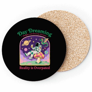 Discover Space Dreamer Astronaut Mushroom Patch Coasters