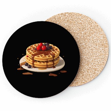 Discover Chocolate Drizzled Berry Waffles Design Coasters