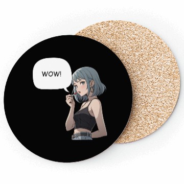 Discover Anime Style Cool Girl Illustration Coasters
