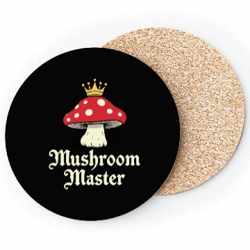 Discover Mushroom King Crown Graphic Coasters