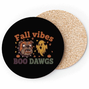 Discover Fall vibes | Halloween Bulldog Ghost  Coasters