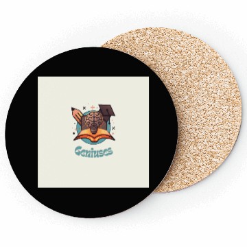 Discover Genius Brain Education Illustration Coasters