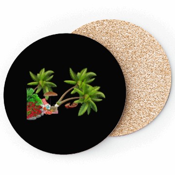 Discover Tropical Island Paradise Scene Coasters