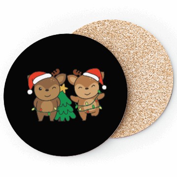 Discover Deer Christmas Winter Animals Deer Coasters