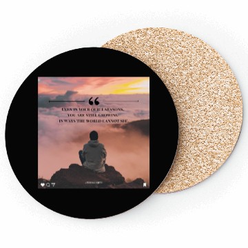 Discover Quiet Seasons Growth Inspirational Quote Coasters
