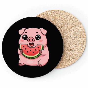 Discover Sweet pig watermelon summer fruit vacation farm Coasters
