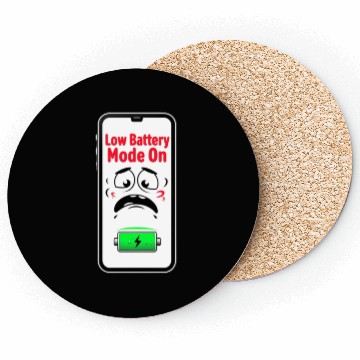 Discover Low Battery Mode Sad  Coasters