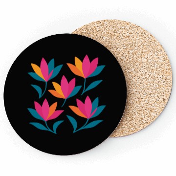 Discover Colorful Abstract Tulips Graphic Coasters