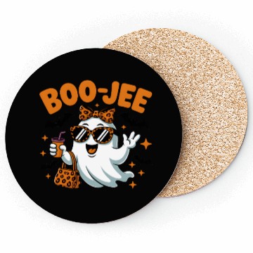 Discover Boo-Jee Ghost Cute Leopard Print Halloween Boojee Coasters