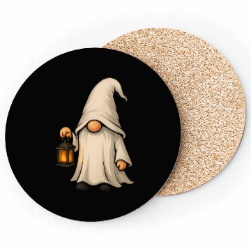 Discover Mystical Gnome with Lantern Illustration Coasters