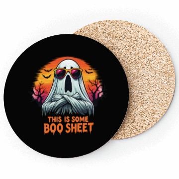 Discover "This is Some Boo Sheet" Funny Ghost Halloween Coasters