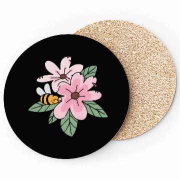 Discover Charming Blossom and Bee Illustration Coasters