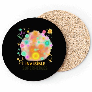 Discover Invisible Superheroes Microbial Design Coasters