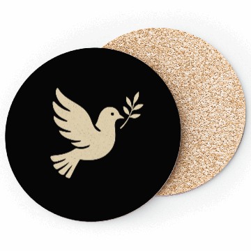 Discover Elegant Dove with Olive Branch Design Coasters