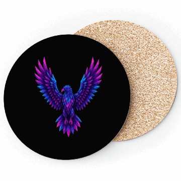 Discover Vivid Blue-Purple Mythical Phoenix Coasters