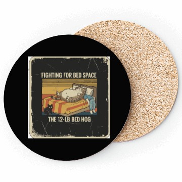Discover Fighting for Bed Space Cat Design Coasters