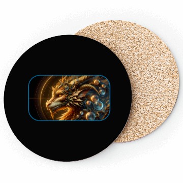 Discover Fantasy Orb Dragon Logo Coasters