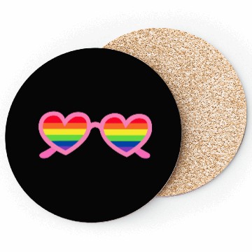 Discover Rainbow Heart Sunglasses LGBTQ Coasters