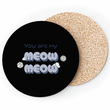 Discover Adorable Meow Duo Typography Design Coasters