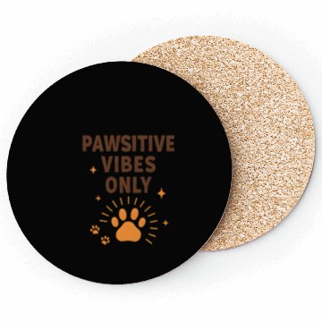 Discover Pawsitive Vibes Only Animal Print Coasters