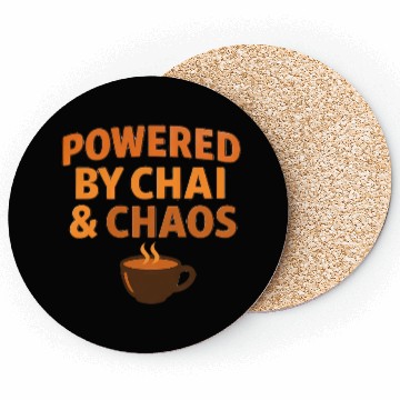 Discover Powered by Chai and Chaos – Funny Tea Lover Coasters