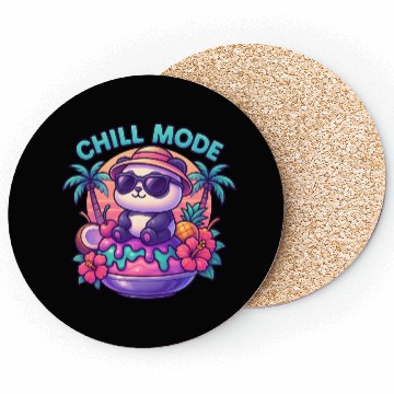 Discover Panda Chill Mode Summer Vibes Coasters