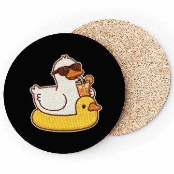 Discover Splendid Duck Relaxing with Sunglasses Coasters