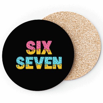 Discover 67 Six Seven Meme Funny Ice Cream Drip Waffle Cone Coasters
