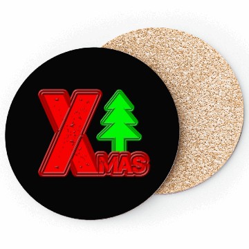 Discover Festive Christmas Tree and XMAS Typography Coasters