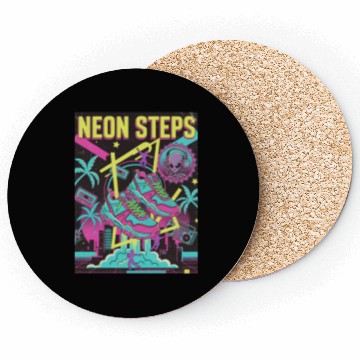Discover Neon Steps Retro Athletic retro 90 Coasters