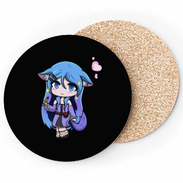 Discover Chibi Anthro Cat Witch Illustration Coasters