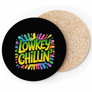 Discover Retro Psychedelic Colorful Typography Coasters