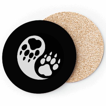 Discover wolf paw ying yang Coasters