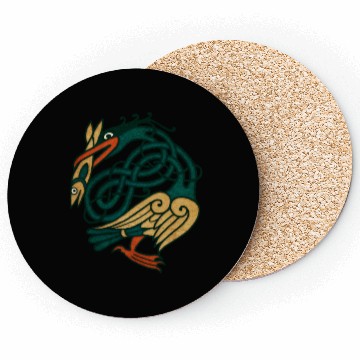 Discover Celtic Art Bird With Fish Coasters