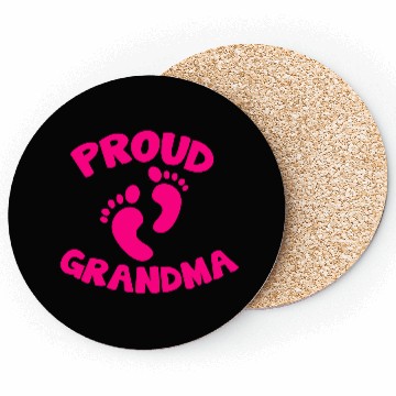Discover proud grandma with cute little maternity feet Coasters