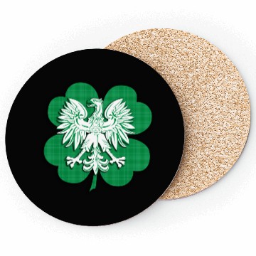 Discover Irish Polish Heritage Eagle Shamrock Coasters