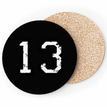 Discover Number 13 (Distressed White) Coasters