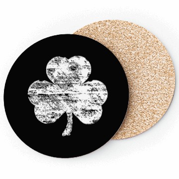 Discover Distressed White Shamrock Coasters