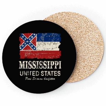 Discover Mississippi Flag - Vintage Look Coasters