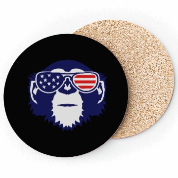 Discover monkey bezel color american flag sun Coasters