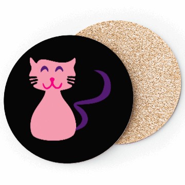Discover ♥ټCute Giggly Pink Kitty Cat-Meow Meowټ♥ Coasters