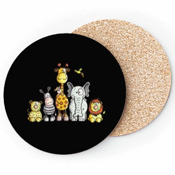 Discover Happy African Animal Team Coasters
