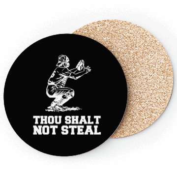 Discover Thou Shalt Not Steal Baseball Catcher Joke Coasters