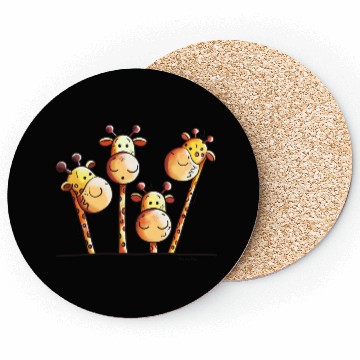 Discover Giraffe Family - Giraffes - Kids - Comic -Gift Coasters