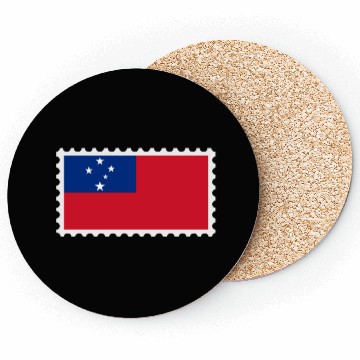 Discover Samoa flag stamp Coasters